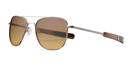 Randolph AVIATOR Sunglasses | Size 55 / 22k Chocolate Gold / Nylon Cape Sand Gradient (Polarized)